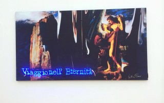 Viaggio nell'eternità, 1996-2004, tecnica mista su tela, neon