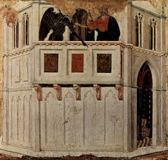 Tentazione di Cristo sul Tempio di Duccio di Buoninsegna, Museo dell’opera del Duomo di Siena